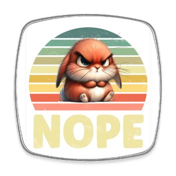 Rabbit - Square fridge magnet - white - Front