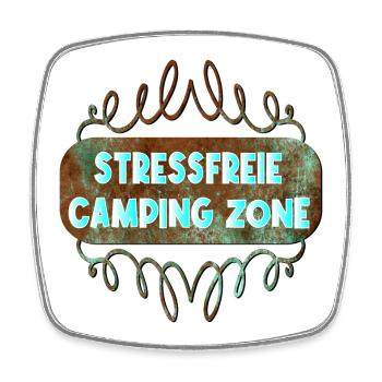 CAMPING - KEIN STRESS - Viereckiger Kühlschrankmagnet - Weiß - Vorne