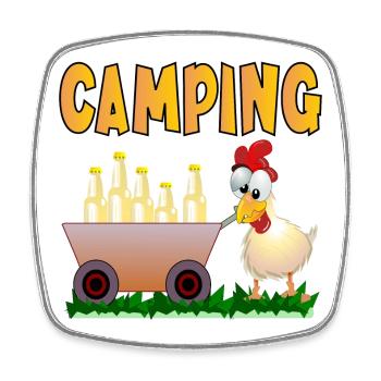CAMPING GETRÄNKE - Viereckiger Kühlschrankmagnet - Weiß - Vorne