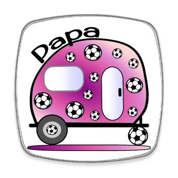 CAMPINGPLATZ - CAMPING PAPA - Viereckiger Kühlschrankmagnet - Weiß - Vorne