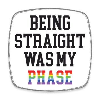 LGBT Pride Month - Hetero zu sein war meine Phase - Viereckiger Kühlschrankmagnet - Weiß - Vorne