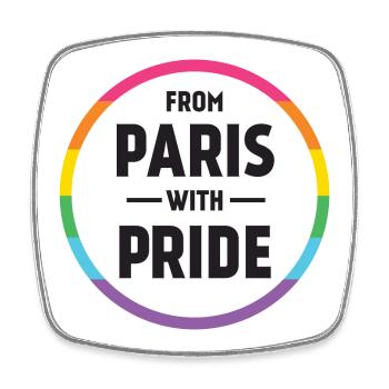 LGBTQ Pride Month - Mit Pride aus Paris - Viereckiger Kühlschrankmagnet - Weiß - Vorne