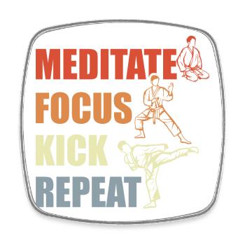 Karate Motivation - Viereckiger Kühlschrankmagnet - Weiß - Vorne