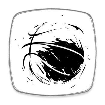 Basketball Design - Viereckiger Kühlschrankmagnet - Weiß - Vorne