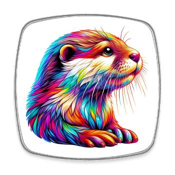 Otter - Square fridge magnet - white - Front