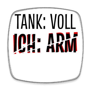 Auto Lustige Sprüche Tanken Tankstelle Zapfsäule - Viereckiger Kühlschrankmagnet - Weiß - Vorne