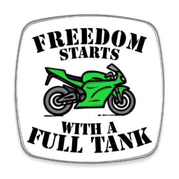 Engine Refueling Statement Gas Station Energy Storage - Square fridge magnet - white - Front