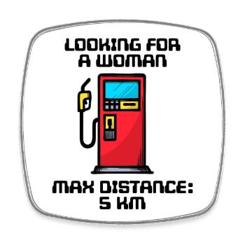Station-service de déclaration de ravitaillement en énergie électrique - Magnet carré - blanc - Devant