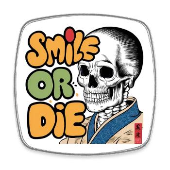 Skeletor avec un message optimiste - Magnet carré - blanc - Devant