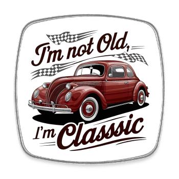 Vintage Retro Flight Classic Car Design - Magnet carré - blanc - Devant