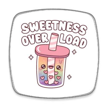 Süßer Bubble Tea mit Herz Boba Süße Overload - Viereckiger Kühlschrankmagnet - Weiß - Vorne