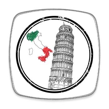 Italy Map Flag Colours - Square fridge magnet - white - Front