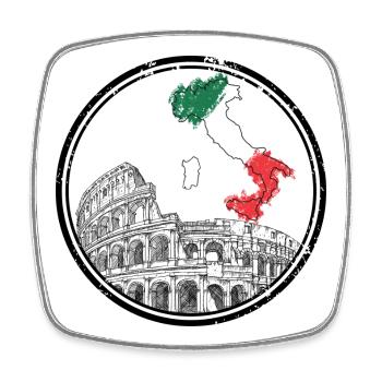 Italien Karte in Flaggenfarben - Viereckiger Kühlschrankmagnet - Weiß - Vorne