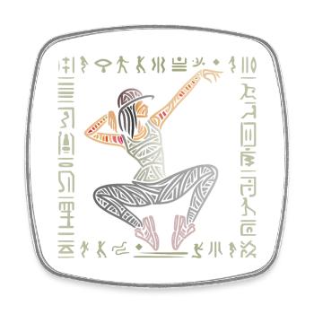 breakdance femme , danseuse hiphop motif egypte - Magnet carré - blanc - Devant