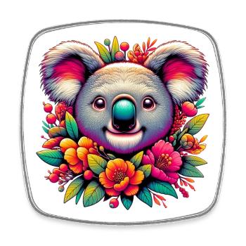 Koala - Magnet carré - blanc - Devant