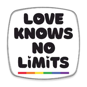 LGBT Pride Month - Love Knows No Limits - Square fridge magnet - white - Front
