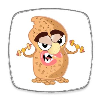 BICEPS STRENGTH TRAINING PEANUTS - Square fridge magnet - white - Front