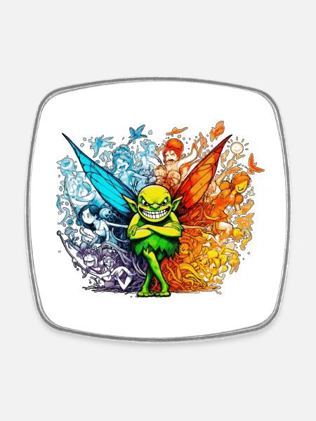 The Mother's Fairy - Square fridge magnet - white