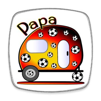 CAMPING DEUTSCHLAND - FUßBALL PAPA - Viereckiger Kühlschrankmagnet - Weiß - Vorne