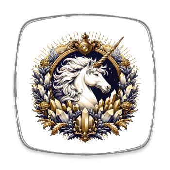 majestic unicorn artfully decorated - Square fridge magnet - white - Front