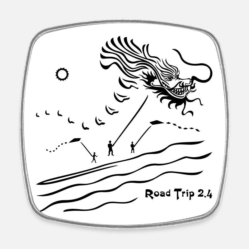 Drache RTM2.4 - Viereckiger Kühlschrankmagnet - Weiß