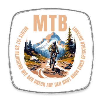 Epische Abfahrt - Mountainbike - Viereckiger Kühlschrankmagnet - Weiß - Vorne