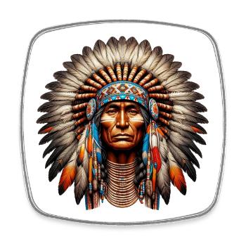 American Indian American Red Skin - Square fridge magnet - white - Front