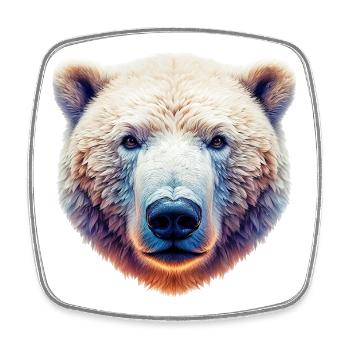 Weißer Eisbär - Viereckiger Kühlschrankmagnet - Weiß - Vorne
