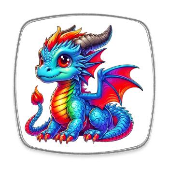 Dragon - Square fridge magnet - white - Front