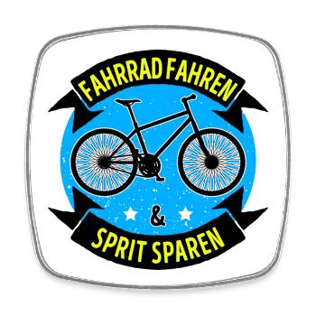 Fahrrad Tanken Statement Elektrische Energie - Viereckiger Kühlschrankmagnet - Weiß - Vorne
