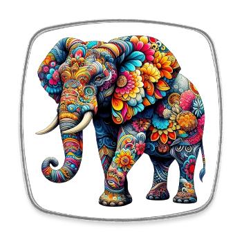 Elefant - Viereckiger Kühlschrankmagnet - Weiß - Vorne