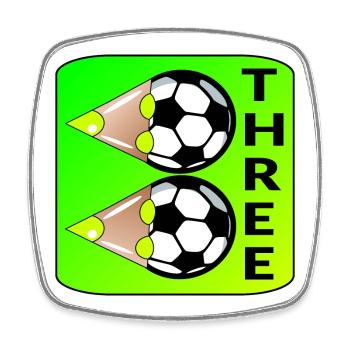 3e anniversaire - Soccer THREE - Magnet carré - blanc - Devant