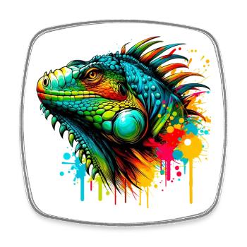 Iguana - Square fridge magnet - white - Front