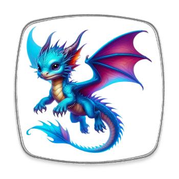 Dragon - Square fridge magnet - white - Front