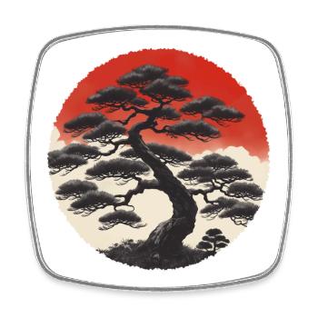 Asian Landscape - Square fridge magnet - white - Front