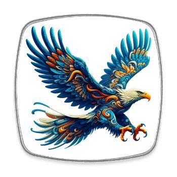 Aigle - Magnet carré - blanc - Devant