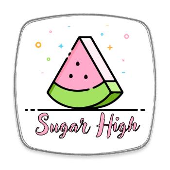 Euphorie du sucre de pastèque - Magnet carré - blanc - Devant