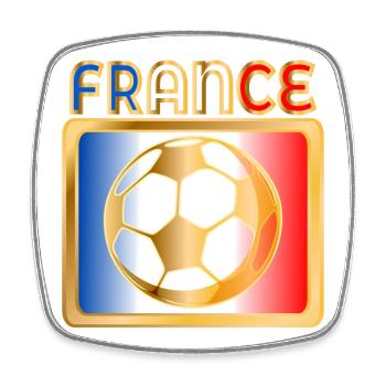 FRANCE FOOTBALL - Magnet carré - blanc - Devant