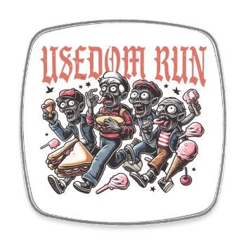 zombie Usedom T-Shirt – Ostsee Streetwear Design - Viereckiger Kühlschrankmagnet - Weiß - Vorne