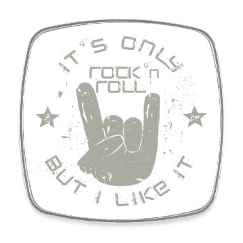 only Rock 'n' Roll - Viereckiger Kühlschrankmagnet - Weiß - Vorne