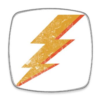 Grunge Style Red & Yellow Lightning Bolt - Square fridge magnet - white - Front