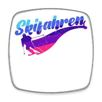Skiing Saying Snow Ice Skating Winter Sports - Square fridge magnet - white - Front