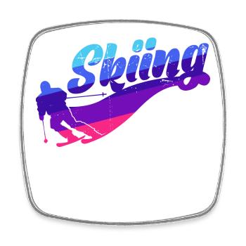 Schnee Schifahrer Spruch Wintersport Skiurlaub - Viereckiger Kühlschrankmagnet - Weiß - Vorne