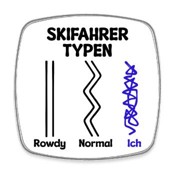 Skier Winter Sports Statement Ice Hockey Slope - Square fridge magnet - white - Front