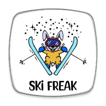 Patinage sur glace Ski Vacances de ski Sports d’hiver Dicton - Magnet carré - blanc - Devant