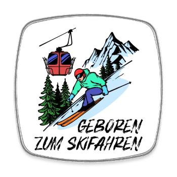 Berg Statement Schifahrer Skifahrer Wintersport - Viereckiger Kühlschrankmagnet - Weiß - Vorne