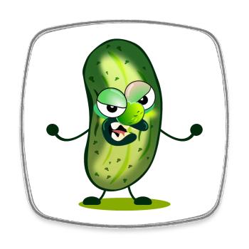 Pickles Cartoon - Square fridge magnet - white - Front