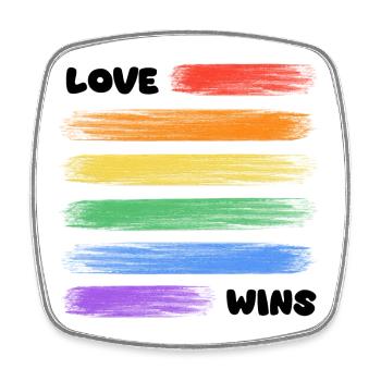 Colorful Brush Strokes Series - Square fridge magnet - white - Front