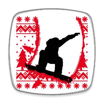 Winterurlaub Skifahrer Schifahren Wintersport Eis - Viereckiger Kühlschrankmagnet - Weiß - Vorne