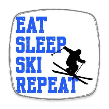 Schifahren Snowboard Wintersport Statement Winter - Viereckiger Kühlschrankmagnet - Weiß - Vorne
